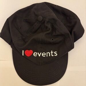 Black 'I Love Events' Cap